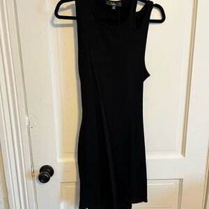 Lulu's Chic Back Cut Out Black Dress